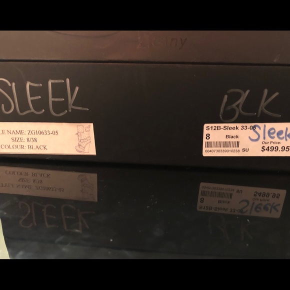 Suede ZiGiny Black label rhinestone boots - Picture 5 of 5